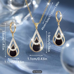 Conjunto de Joias Femininas Design Gota d’Água – 3 Peças Elegantes para Festas e Ocasiões Especiais