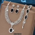 Conjunto de Joias para Noiva – Colar e Brincos Elegantes para Casamento e Vestido de Noiva