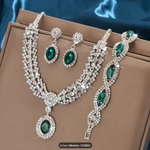 Conjunto de Joias para Noiva – Colar e Brincos Elegantes para Casamento e Vestido de Noiva