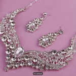 Conjunto de Joias Geométricas para Noivas – Colar e Brincos Elegantes para Moda Nupcial Feminina