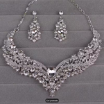 Conjunto de Joias Geométricas para Noivas – Colar e Brincos Elegantes para Moda Nupcial Feminina