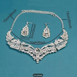 Conjunto de Joias Geométricas para Noivas – Colar e Brincos Elegantes para Moda Nupcial Feminina