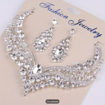Conjunto de Joias Geométricas para Noivas – Colar e Brincos Elegantes para Moda Nupcial Feminina