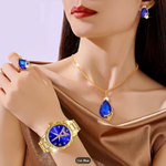 Conjunto Feminino Juvenil com Relógio Torre Eiffel – 5 Peças Elegantes para Uso Diário e Presentear