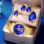 Conjunto Feminino Juvenil com Relógio Torre Eiffel – 5 Peças Elegantes para Uso Diário e Presentear