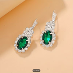 Conjunto de Semijoias Femininas Luxo com Pedra Verde Vintage – 5 Peças Sofisticadas para Qualquer Ocasião